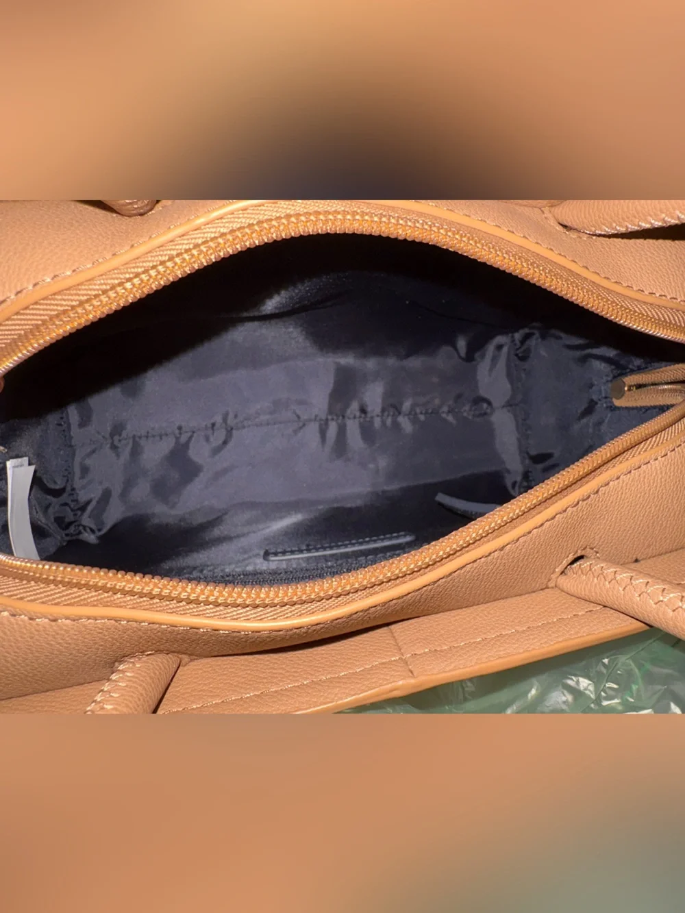 Tommy Hilfiger Beige & Tan Monogram Convertible Satchel